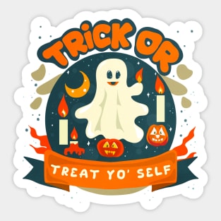 Trick or treat Yo self Cute Ghost Sticker